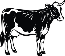 Obraz premium Cow Standing Side Profile