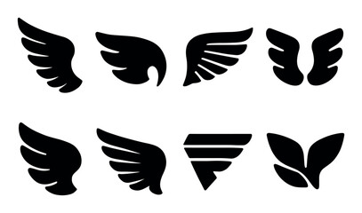 Collection of various angel wing silhouettes and designs