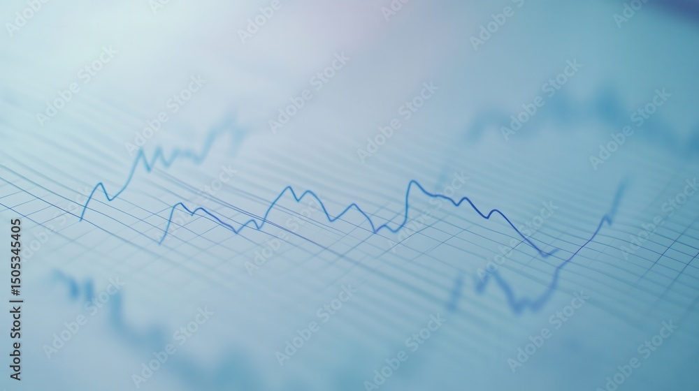 Aufkleber abstract financial analysis graph with fluctuating lines and blurred background for business growth 
