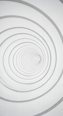 Obraz premium Abstract white spiral tunnel in minimal 3D geometric style