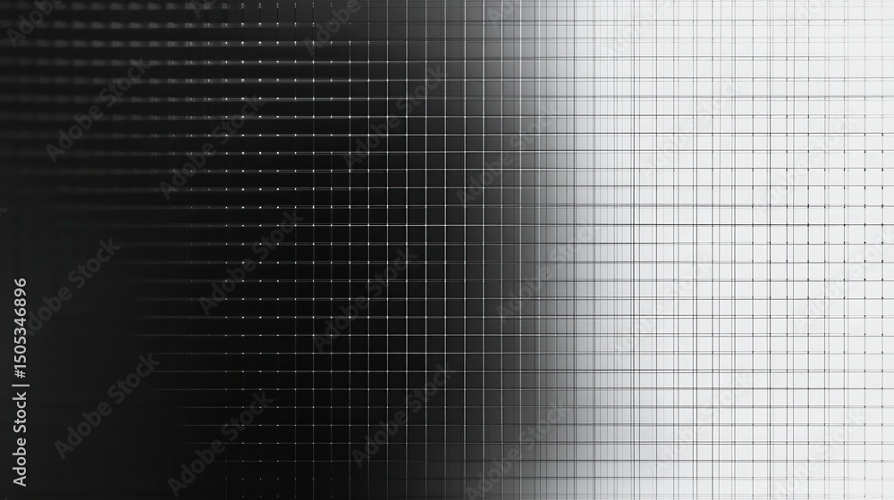 Poster abstract black and white textured background with fine grid patterns and gradual tone transition for