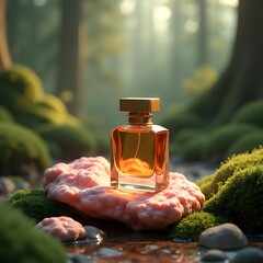 Enchanting Amber Elegance Amidst Lush Forest Scene