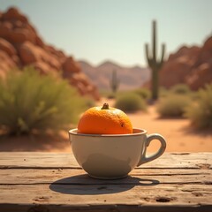 Tangy Tangerine Serenity: A Desert Oasis Delight