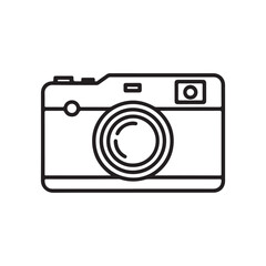 Vector digital camera icon for photography technology illustration