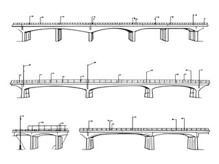 Fototapeta premium Detailed Overpass Line Art Vector for Modern City Concepts