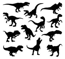 diverse dinosaur silhouette collection