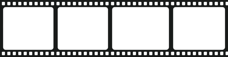 Film strip icon – vector illustration of vintage photo or video film roll frame, 