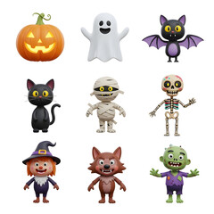 Classic 3D Halloween Monsters and Creatures