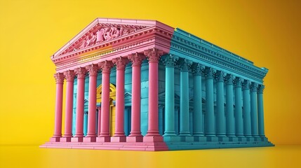 Obraz premium Direct Impact of Inflation on Government Budget and Public Services Depicted in a Vivid D Flat Design