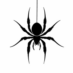 Spider icon silhouette hanging vector illustration