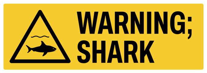 warning safety signs v2 uppercase text_warning ; shark_landscape size 1/2 a4,a3,a2,a1	 

