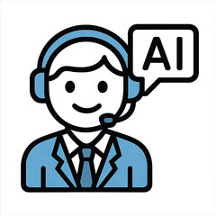 Obraz premium AI Customer Support Agent Icon