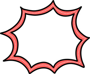 빨강 강조 점선 말풍선 라인드로잉 아이콘 세트(color speech bubble line drawing icon set)