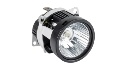 Bright electric LED flashlight on a white background