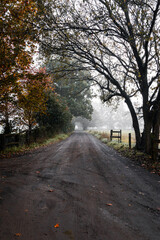 Beautiful scenic view on the rural area in the morning.