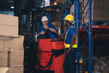 Factory Worker, Warehouse Staff Working in High-Risk Industrial Zone with Focus on Safety, Accident Prevention and Protective Equipment Standards