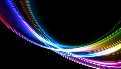 Rainbow Light Swirls Abstract.