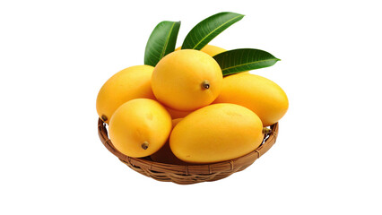 Fresh, organic oranges in a basket with natural sweetness, isolated on white for a healthy fruit diet