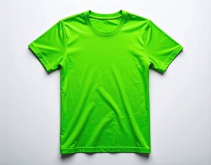 Bright Green T-Shirt Mockup On White Background