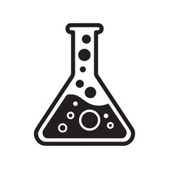 Laboratory glass conical flask icon