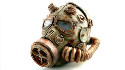 Detailed weathered gas mask