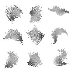 Monochrome.Elements strokes are made in black ink on white background for business, education and technology. Contemporary stripe line art, geometric shape in monochrome.
