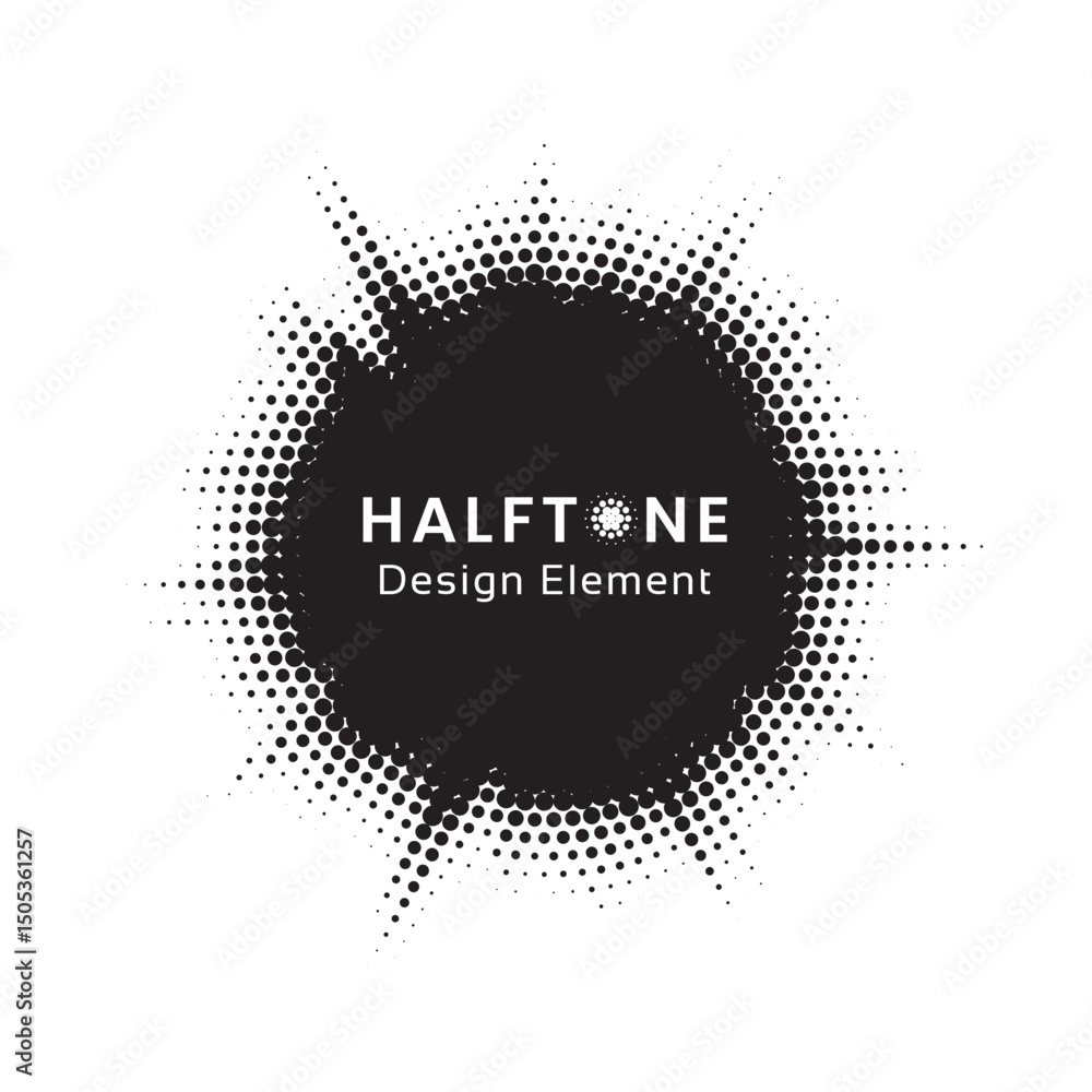 Poster burst halftone light effect. glowing light burst. abstract grunge halftone dots background. vector i