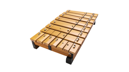Wooden xylophone on a brown chocolate bar