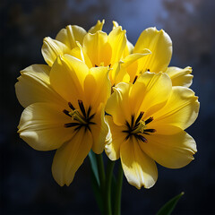 Obraz premium Bouquet of yellow lilies.