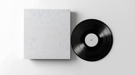 Blank white vinyl record album and sleeve mockup, perfect for music, graphic design, or promotional materials