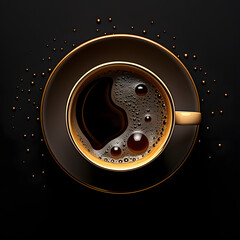 Time to drink coffee, coffee break in modern style. Coffee cup with hot coffee and roasted coffee beans on bright color background. Creative stylish vector poster.
