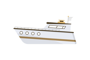 PNG cargo vessel flat illustration ocean shipping container logistic commerce industry business transport blue sky colourful minimal

