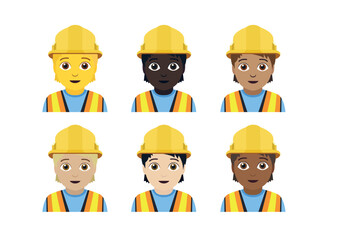 Construction Worker person working safety helmet hard hat vector symbol sign icon illustration vector