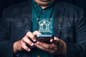 Digital banking and financial technology concept, Finance and banking networking.