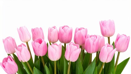 Naklejka premium High-Quality PNG Pink Tulips Isolated on White Background