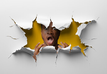 Rectangular Hole Ripped In Paper Mockup