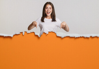 Top and Bottom Torn Paper Mockup