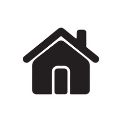 Home button vector icon on a white background, representing a residential building or real estate business design