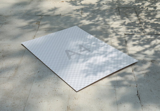 A4 Mockup Paper Laying In Perspective