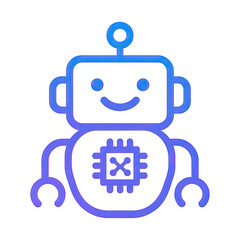 Obraz premium Glowing Blue Cartoon Robot Illustration