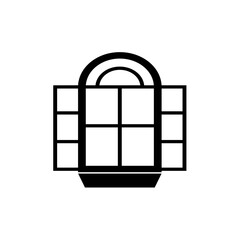 PNG window vector glyph icon home curtain shutter interior decorative outline room exterior plantation frame architecture glass

