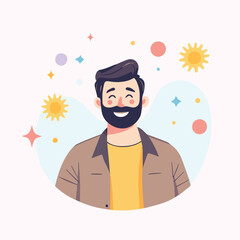 smiling man vector illustration