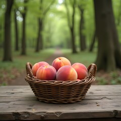 Succulent Peach in Rustic Setting: A Summery Scene