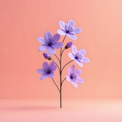 Obraz premium Serene Lavender Blooms Dancing in Coral Mist