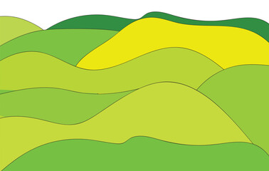hill wave shape green background