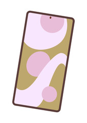 Decorative element for photo album on table. Smartphone. Good memory. Vector illustration in cartoon style