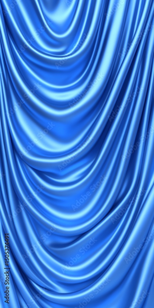 Aufkleber flowing azure elegance abstract background with dynamic waves of luxurious blue fabric