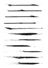 Collection of different Hand drawn black color ink strokes isolated on white background. Collection of hand drawn templates. Can be used and edit easily. Perfect for digital art, banners. EPS 10