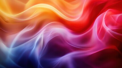 Obraz premium Flowing Silk Texture in Vibrant Warm and Cool Color Gradient