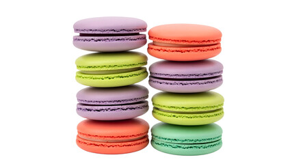 Fototapeta premium Colorful Stack of Macarons on Black Background